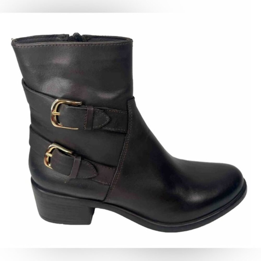Black Leather Combat Boots